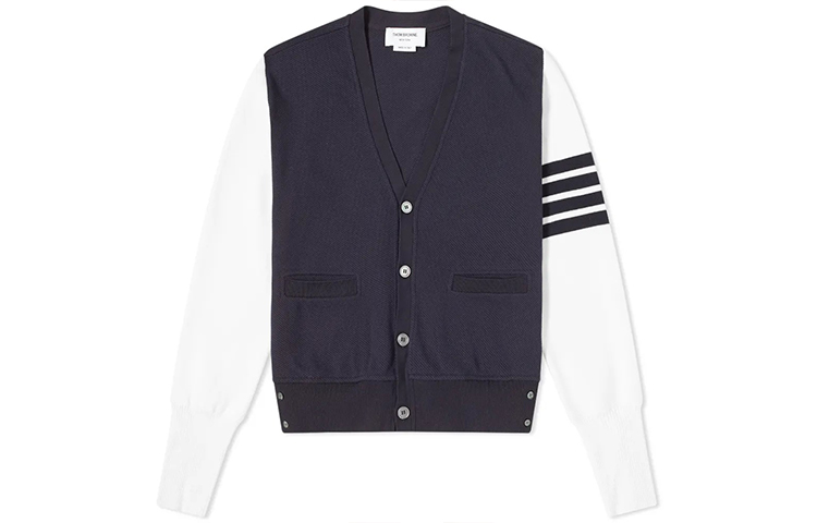 

Трикотажный свитер мужской синий THOM BROWNE
