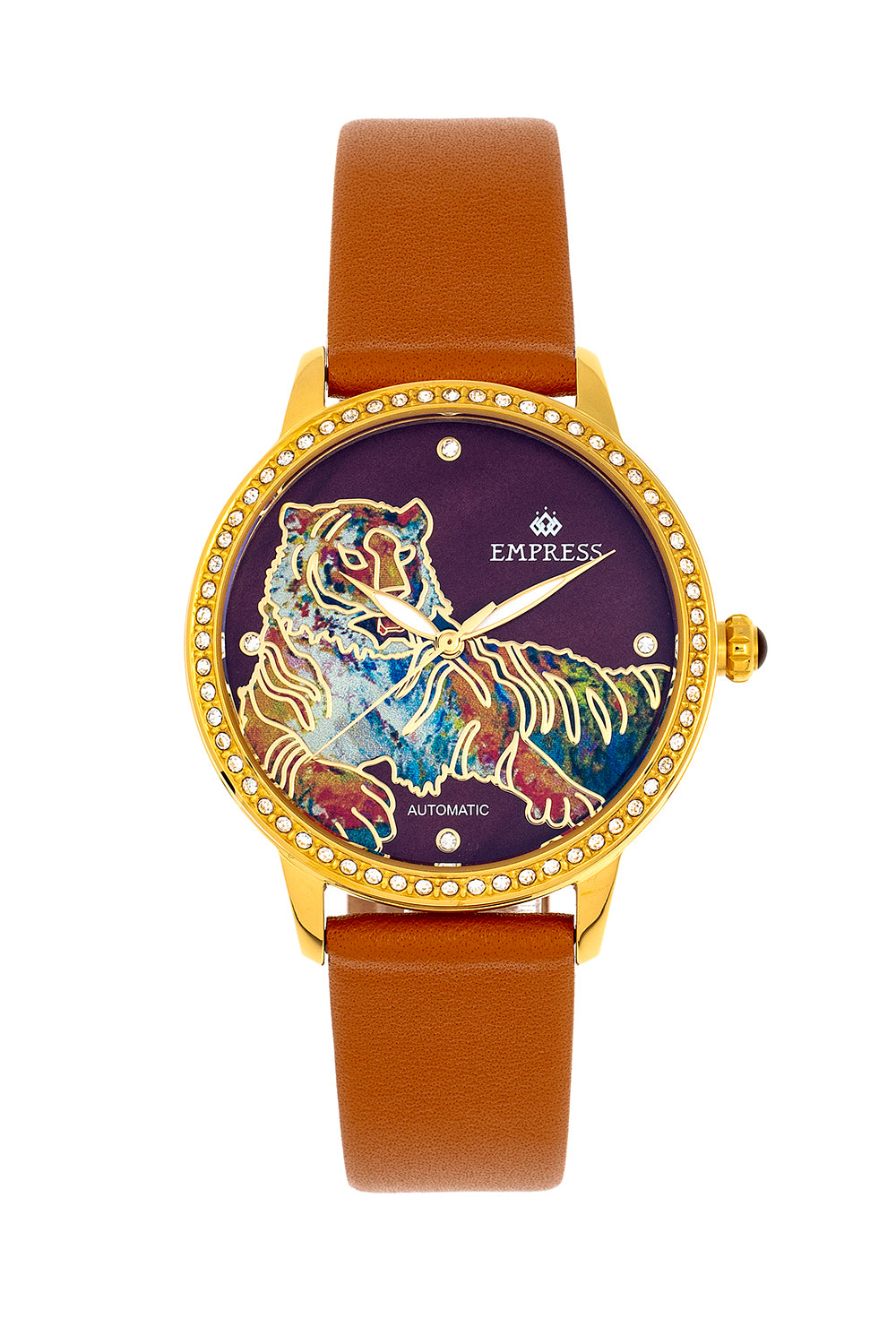 

Часы Diana Automatic с гравировкой MOP и кожаным ремешком Empress, коричневый