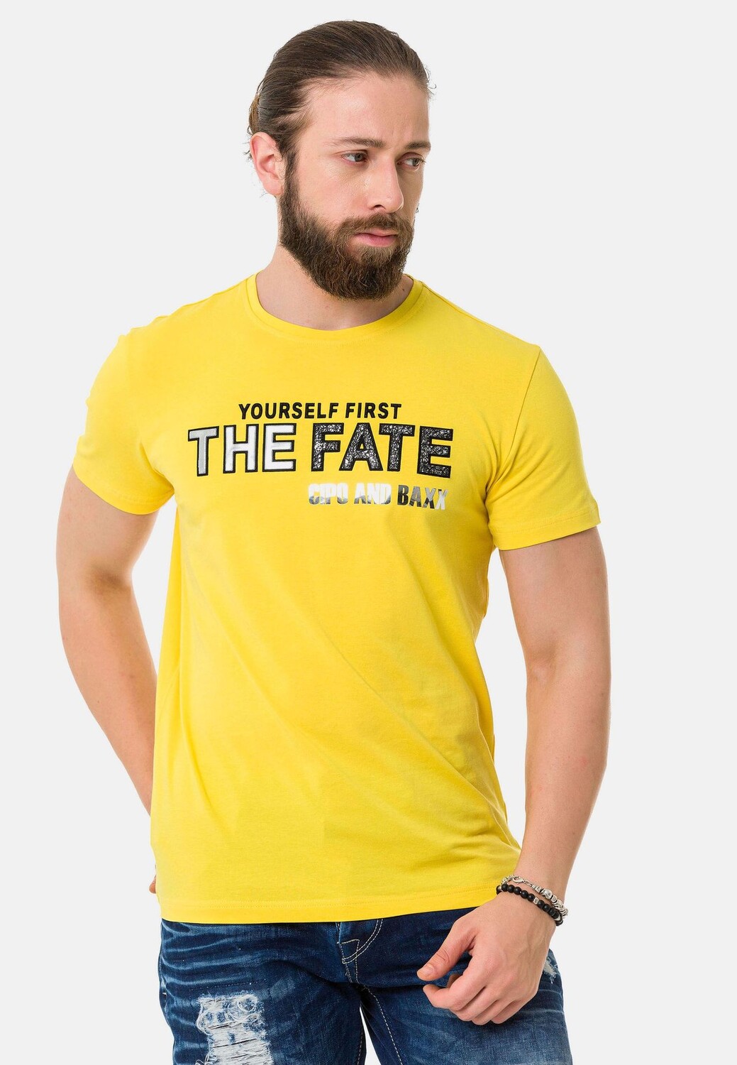 

Футболка с эффектной надписью CIPO & BAXX, желтый