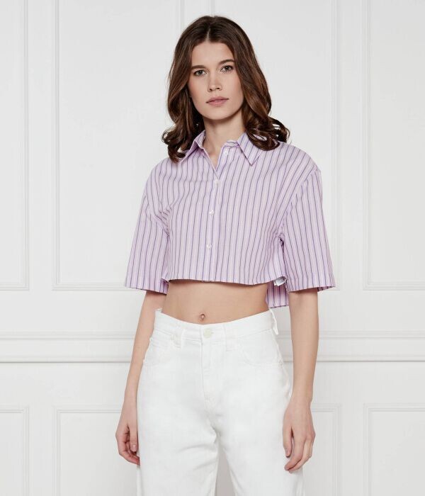 

Рубашка Patrizia Pepe Cropped Fit, розовый