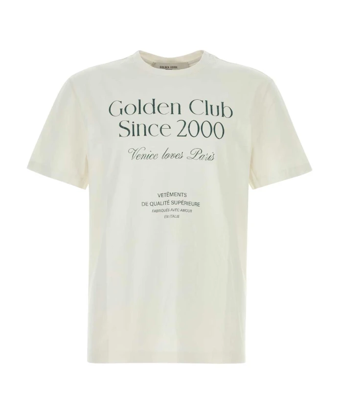 

Хлопковая футболка мелового цвета Golden Goose, бежевый