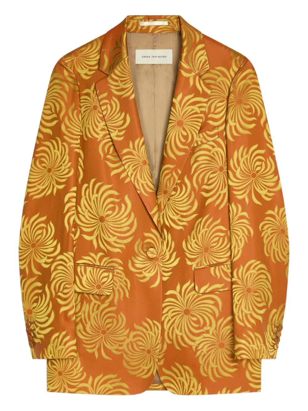 

Жаккардовый пиджак с цветочным узором DRIES VAN NOTEN, желтый