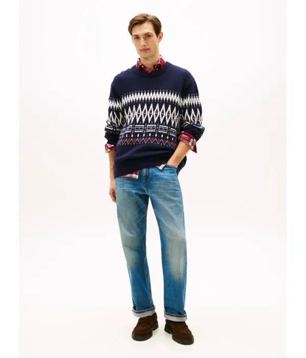 Шерстяной свитер loose fit Tommy Hilfiger, темно-синий — фото 2