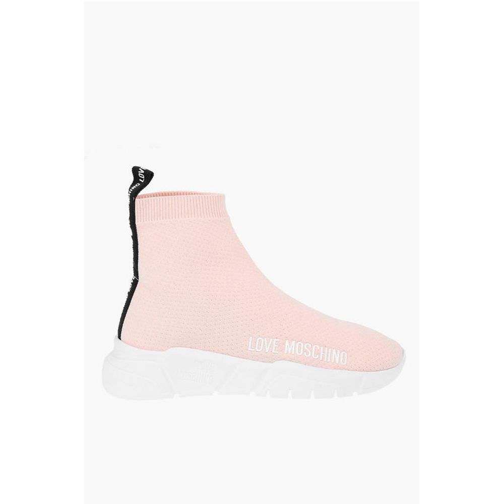 Высокие кеды LOVE Sock GOMMA35 с логотипом Moschino, Multicolor — фото 3