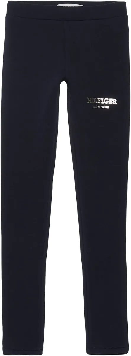 

Леггинсы Tommy Hilfiger "MONOTYPE LEGGING" с серебристой надписью логотипа Hilfger, цвет Desert Sky