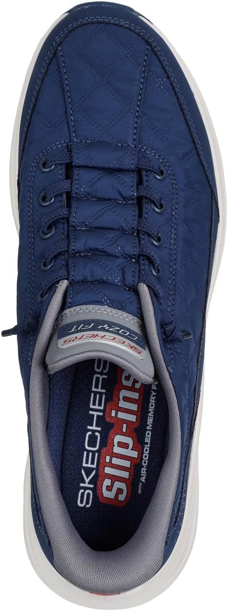 Мужские кроссовки Skechers Contour Foam Cozy Fit Hands Free Slip-in, синий/серый/темно-синий — фото 3