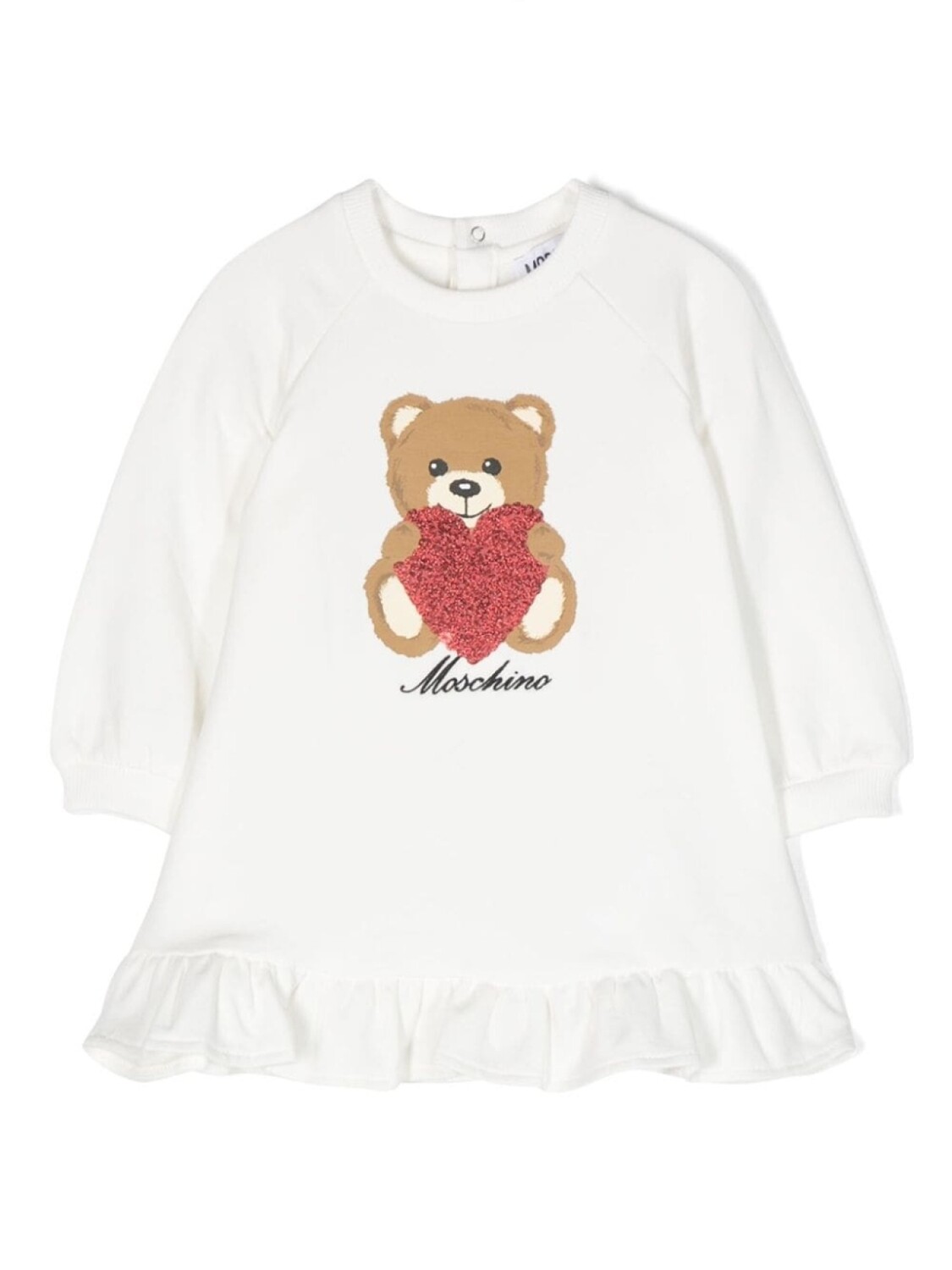 

Moschino Kids платье с длинными рукавами и логотипом, белый