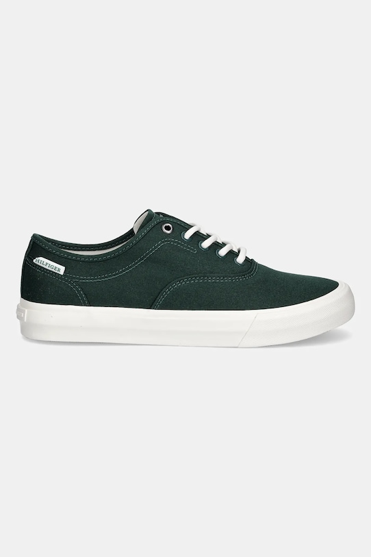 Кроссовки TH HI VULC LOW OXFORD TWILL Tommy Hilfiger, зеленый — фото 2