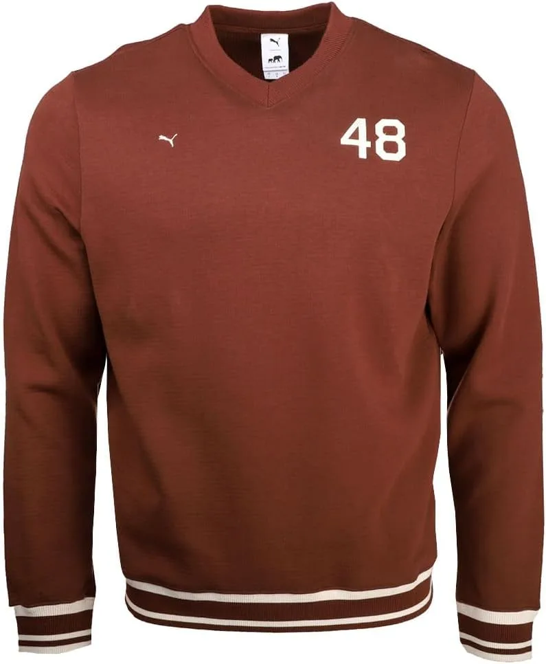 

PUMA Mens X Brooklyn Circus V-образный свитер Casual — Brown