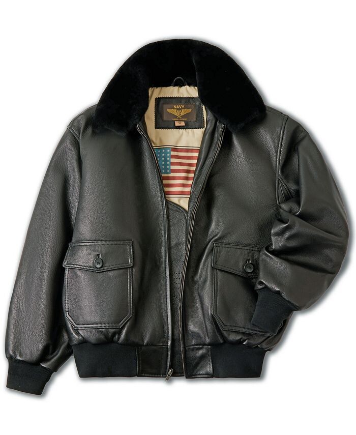 

Мужская кожаная куртка-бомбер G-1 - высокий Landing Leathers, черный