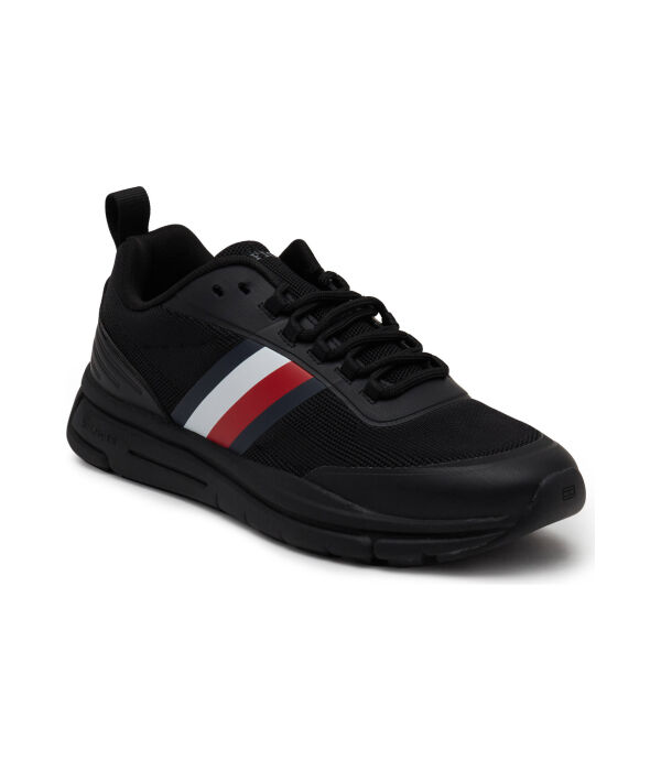 

Кроссовки современные беговые полоски вязаные Tommy Hilfiger, черный