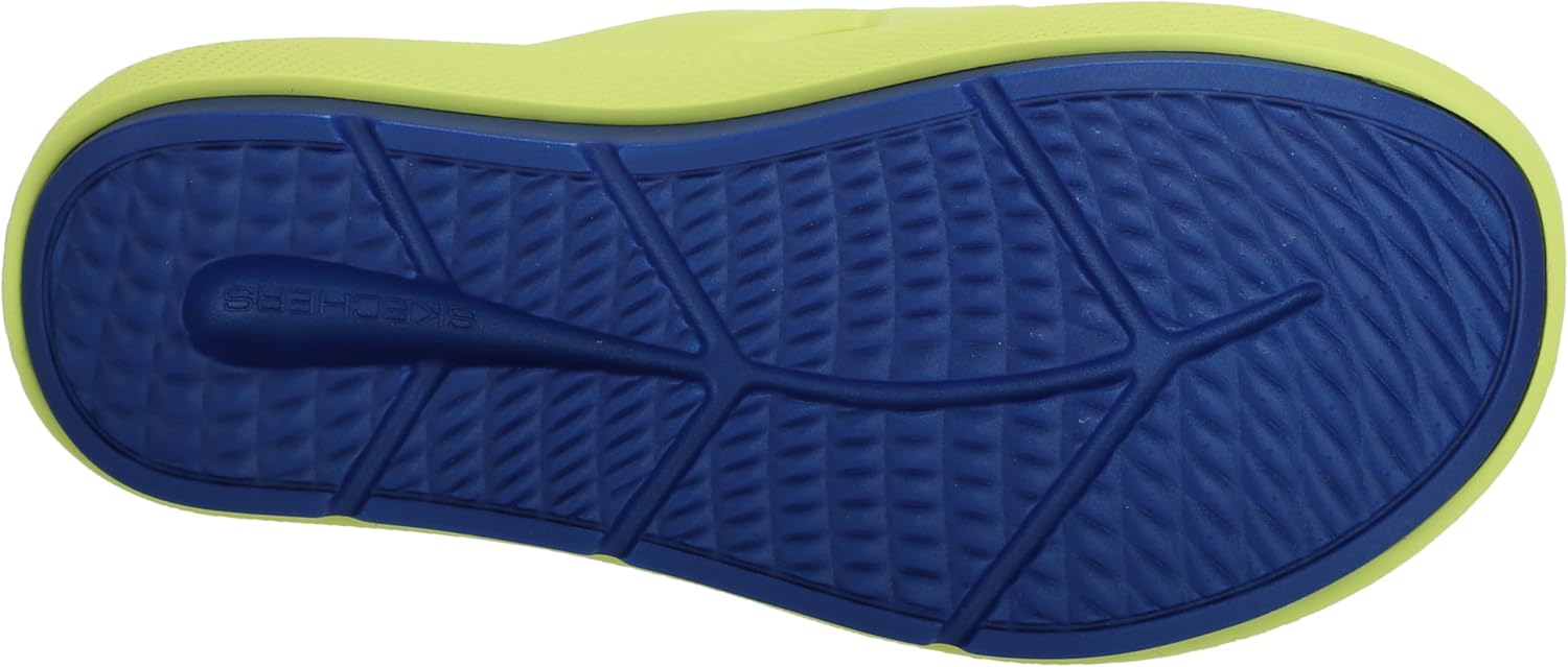 Мужские сандалии Skechers Go Recover Refresh с двухплотностной подошвой и поддержкой свода стопы, синий/желтый — фото 4