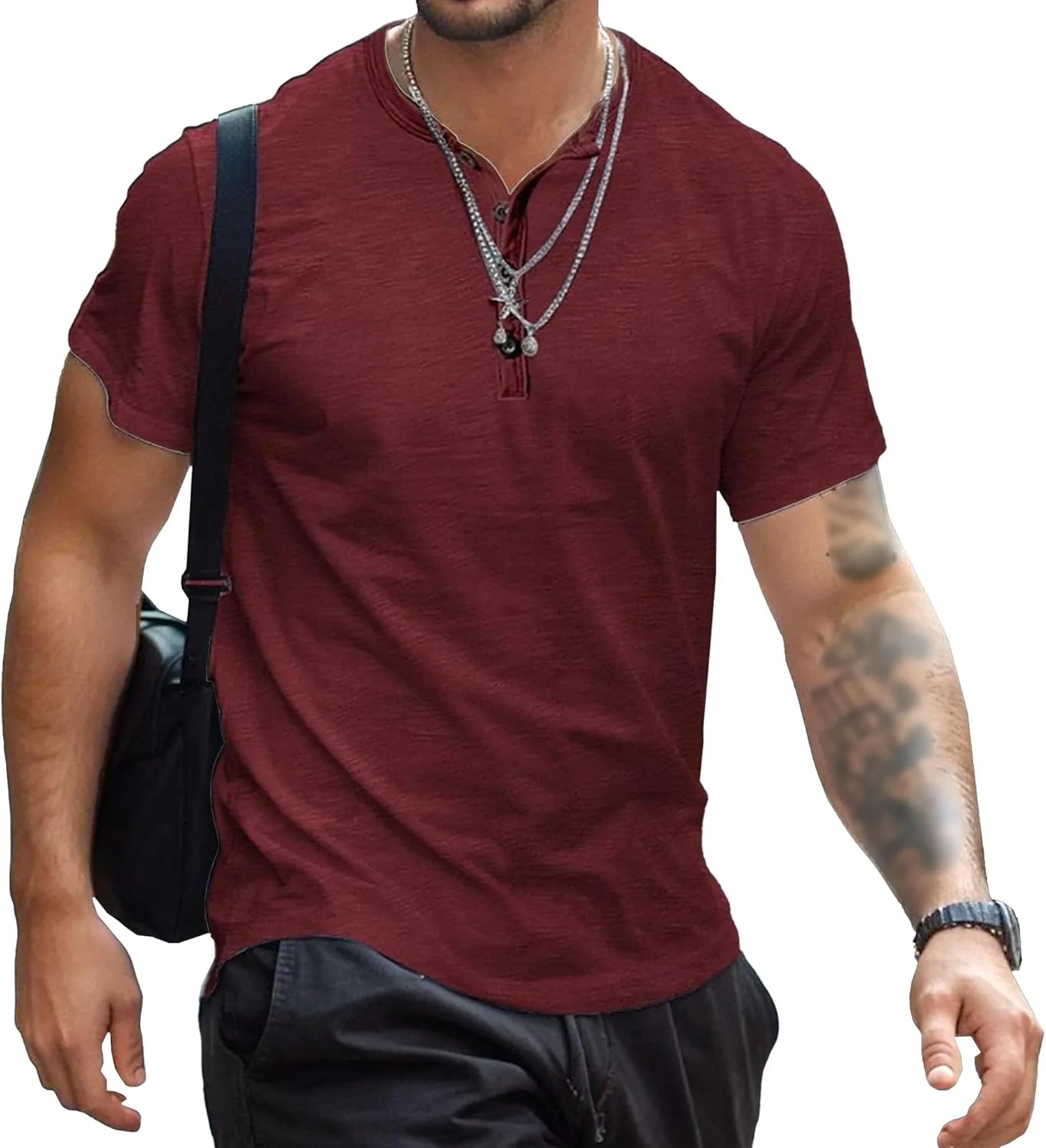 

Классическая хлопковая футболка-поло с коротким рукавом и без воротника для мужчин Gsywaipei