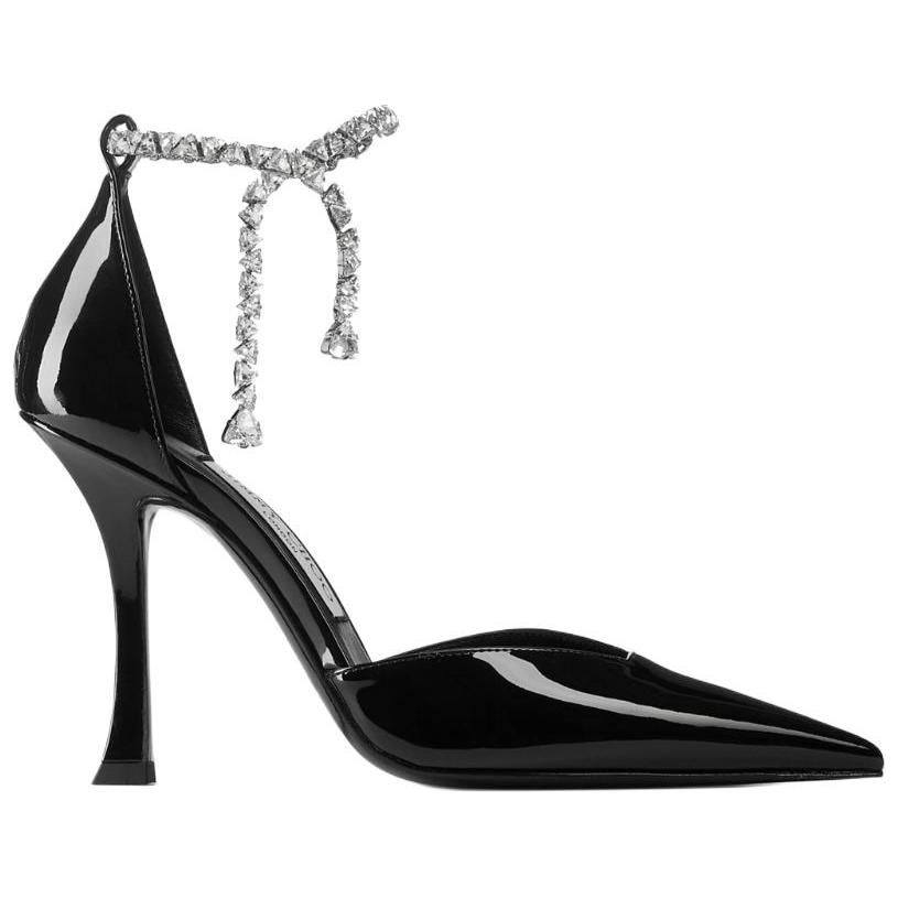 Стиви Нестандартный каблук Высокие каблуки 10 см Женские Черные Jimmy Choo