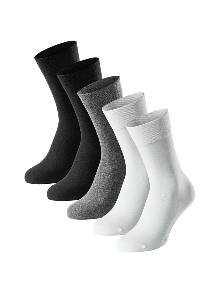 

Schiesser Носки, набор из 5 пар, черно-серо-белые