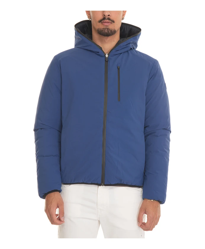 

Двусторонняя стеганая куртка с капюшоном, водонепроницаемая. Save The Duck, синий