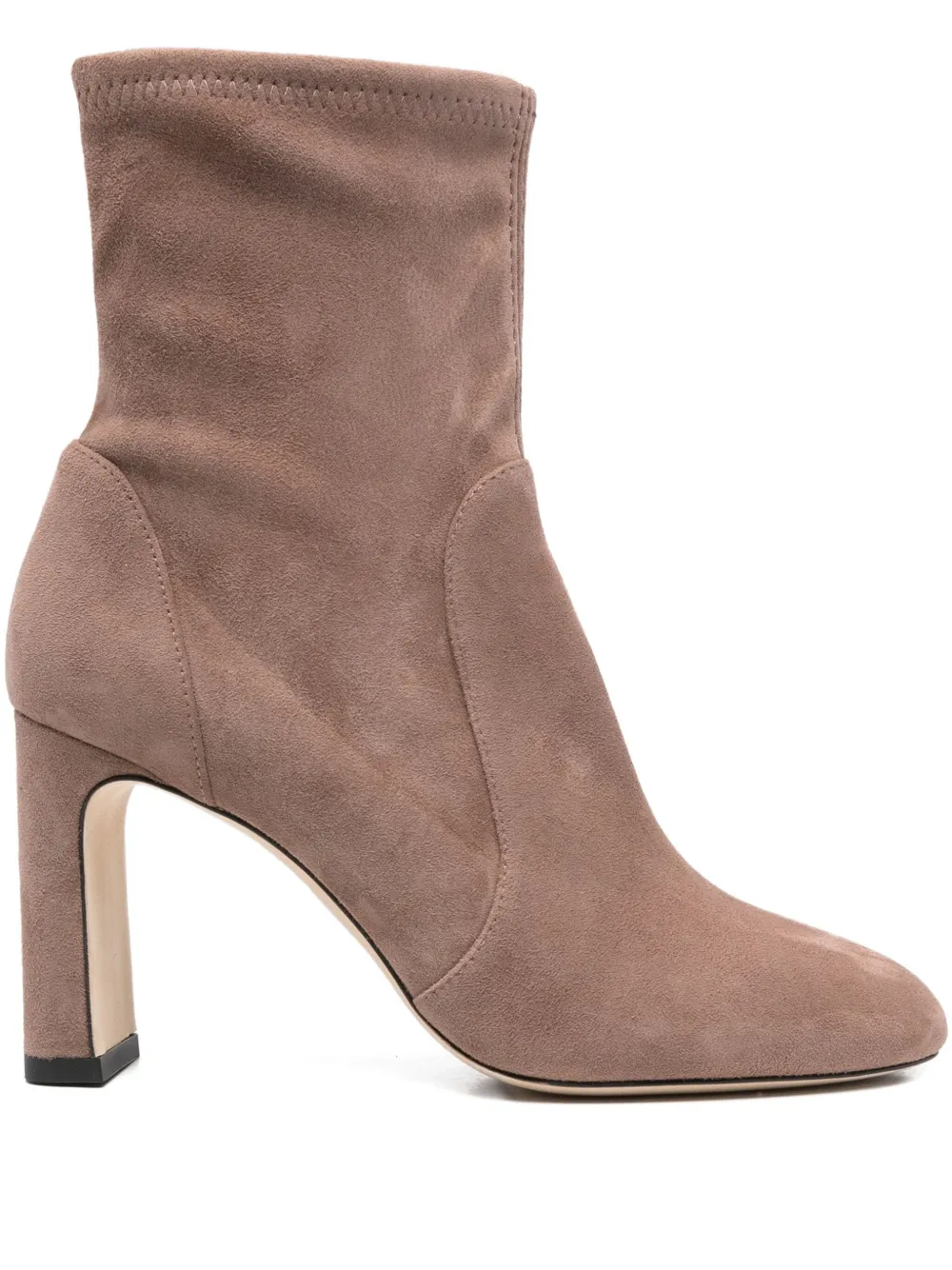 Ботильоны с блочным каблуком 90 мм Stuart Weitzman, нейтральный