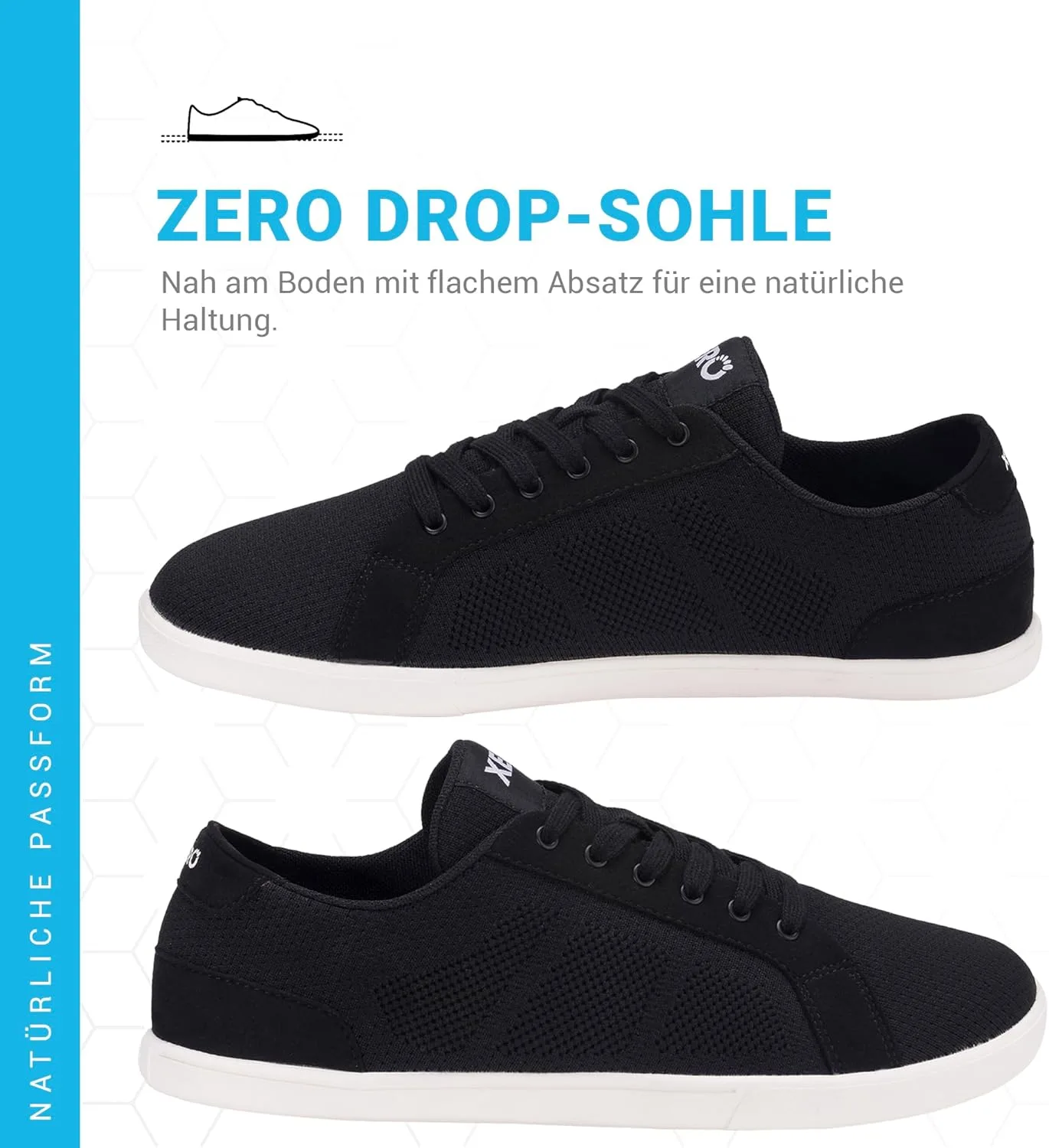 Мужские повседневные кроссовки Xero Shoes Dillon из парусины - легкая, дышащая обувь для мужчин, синий — фото 3