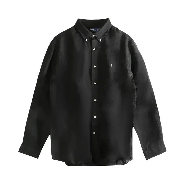 Спортивная рубашка с коротким рукавом из окрашенного льна Polo Ralph Lauren, черный