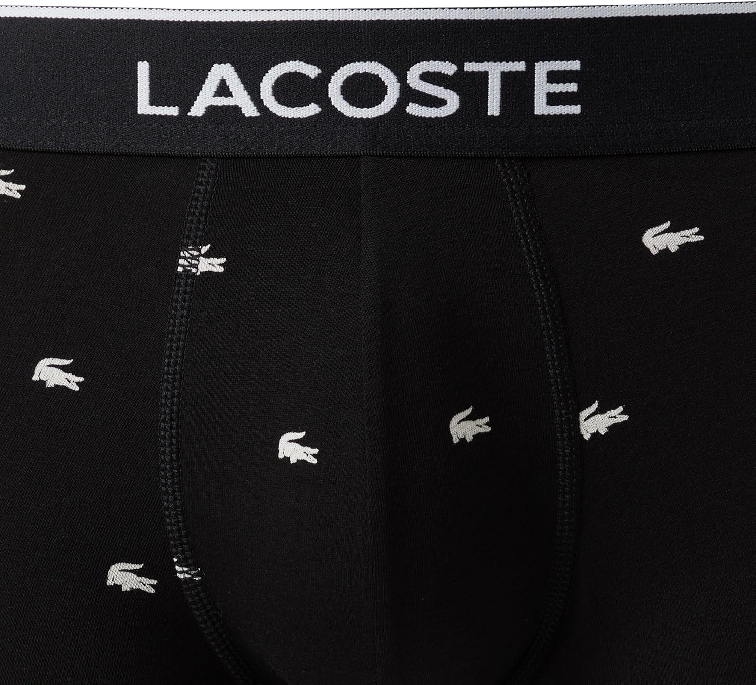 Трусы-боксеры Lacoste, мужские, с принтом крокодила, черный — фото 2