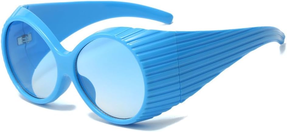 

Винтажные овальные солнцезащитные очки большого размера для женщин, модные градиентные очки с защитой от УФ-излучения UV400 для мужчин, панк-стиль WNCKSQ, Blue Blue Gradient