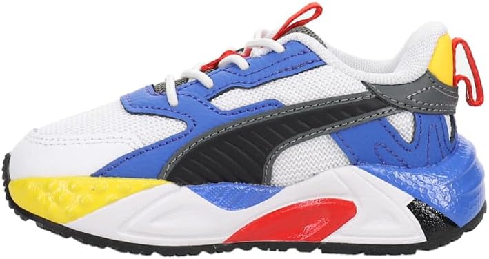 Детские кроссовки PUMA для мальчиков Rs-Trck с цветной шнуровкой- черные, синие — фото 3