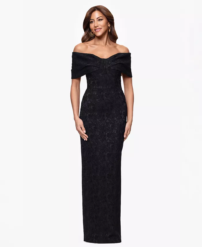 

Женское длинное платье с открытыми плечами Betsy & Adam, черный