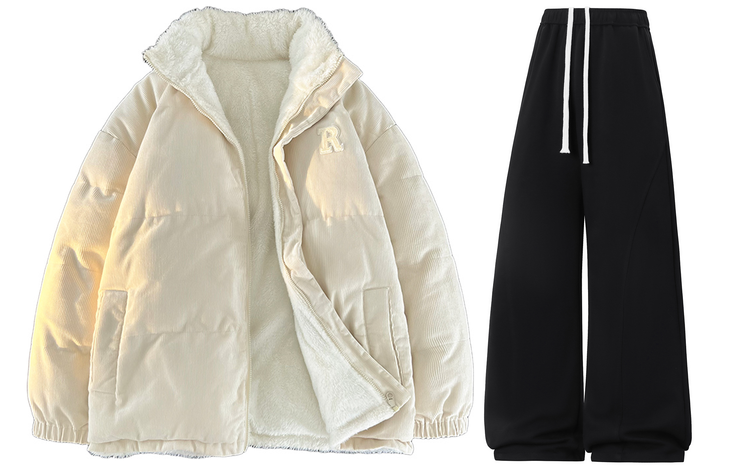 

Костюм Casual Unisex с воротником стойка, утепленный и на флисе WARRIOR, хаки+черный[fleece-lined]