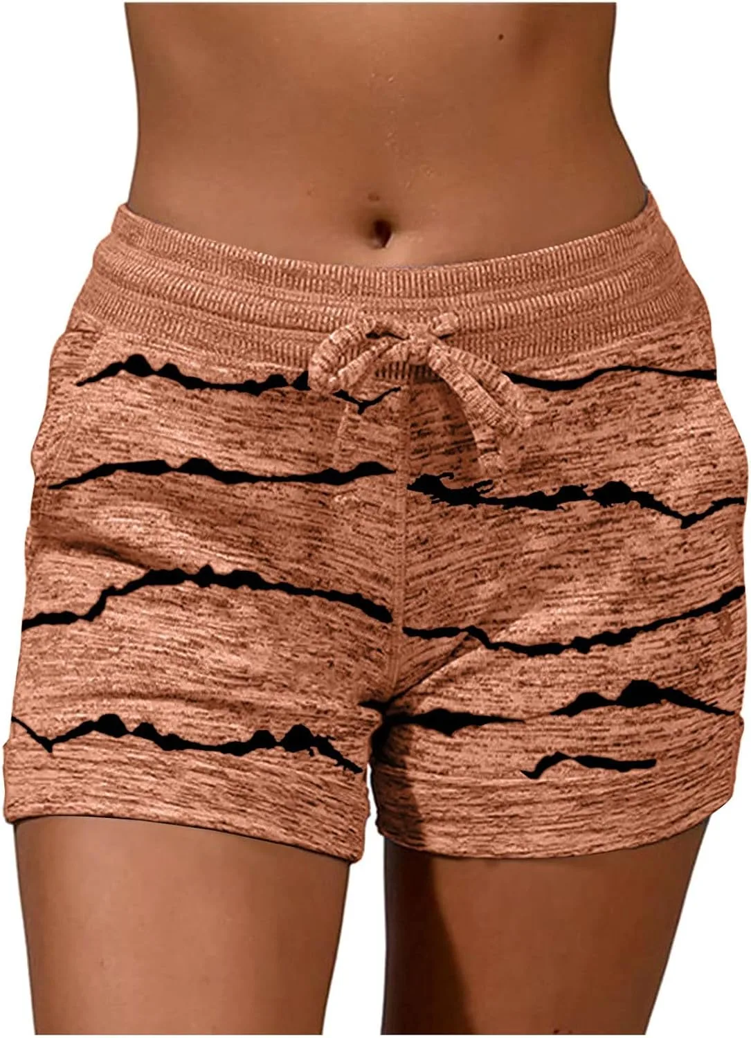 

Женские полосатые шорты летние casual с высокой талией и шнурком