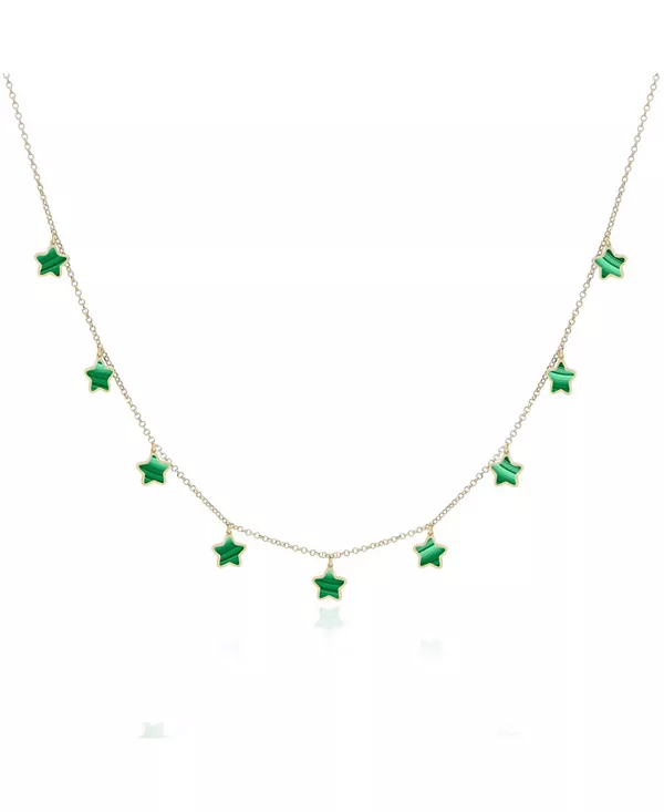 

Подвесное ожерелье с малахитовой звездой, 14-каратное золото The Lovery, malachite