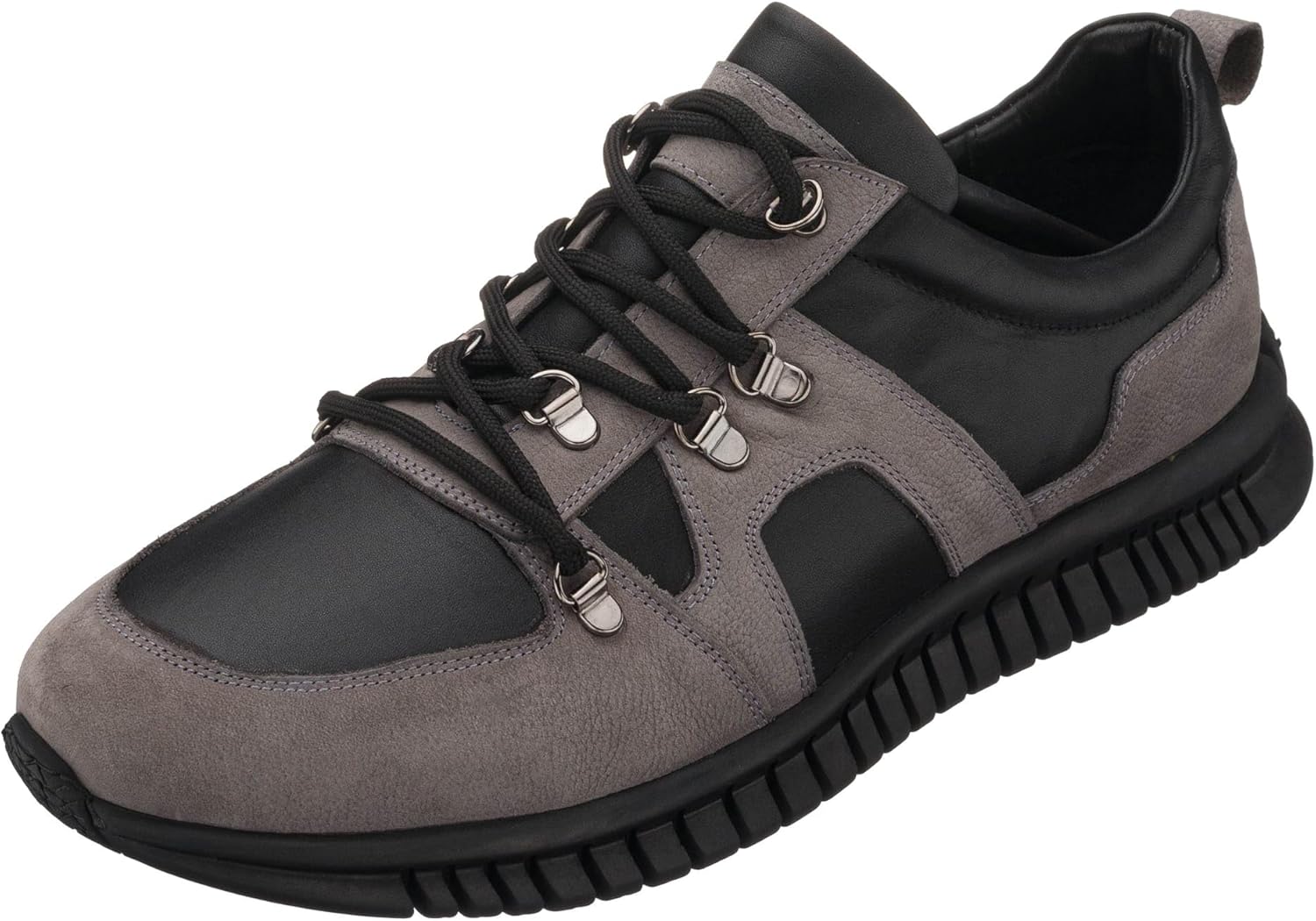 

Мужские кроссовки DALGALA большого размера черного и серого цвета из кожи, ручная работа, средний верх, модные