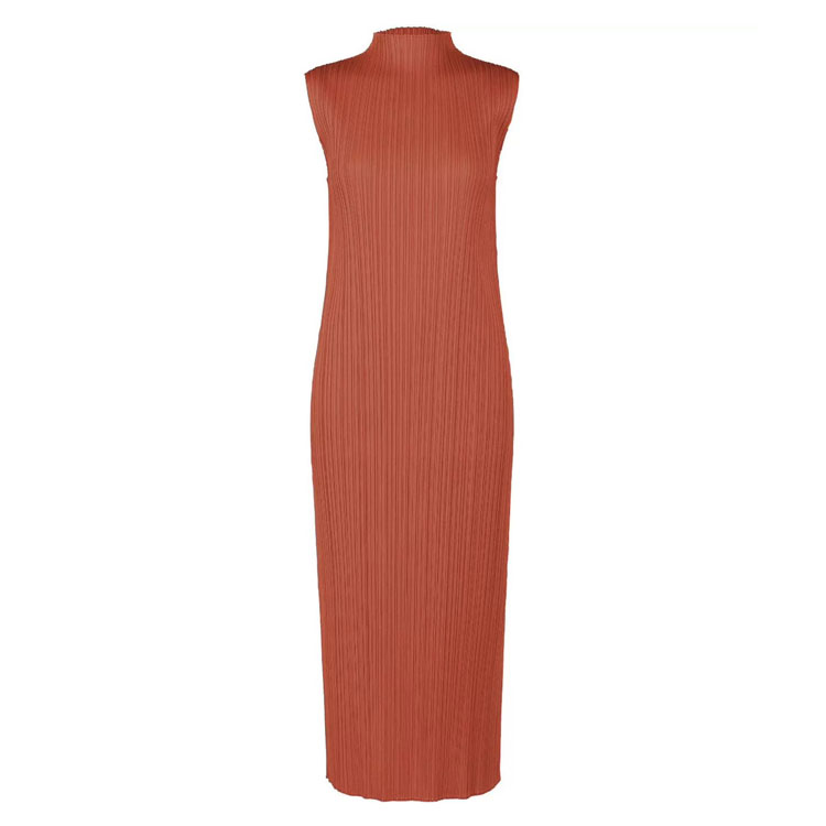 

ISSEY MIYAKE Женское платье без рукавов оранжево-красное