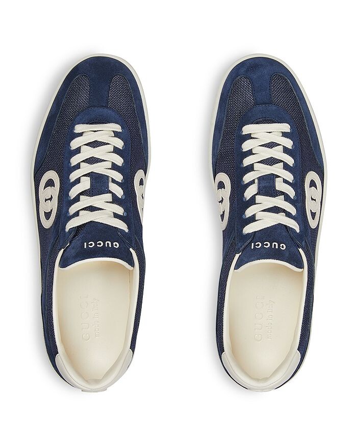 Мужские замшевые кроссовки Gucci Sweet Low Top, синий — фото 3