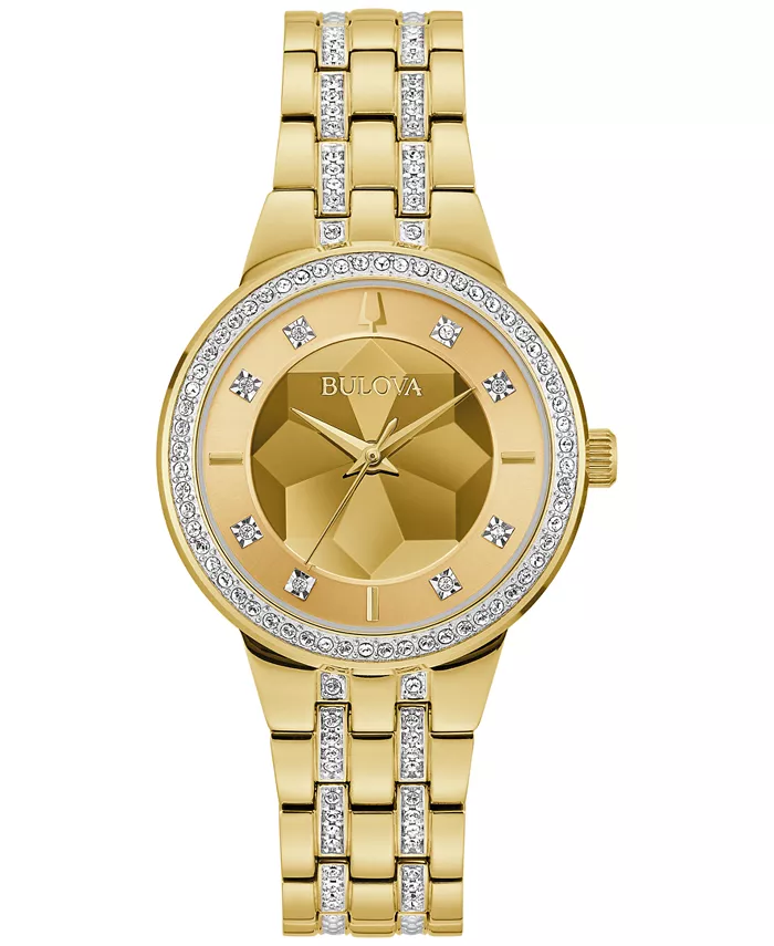 

Женские часы-браслет Phantom с позолоченным корпусом из нержавеющей стали, 33 мм Bulova