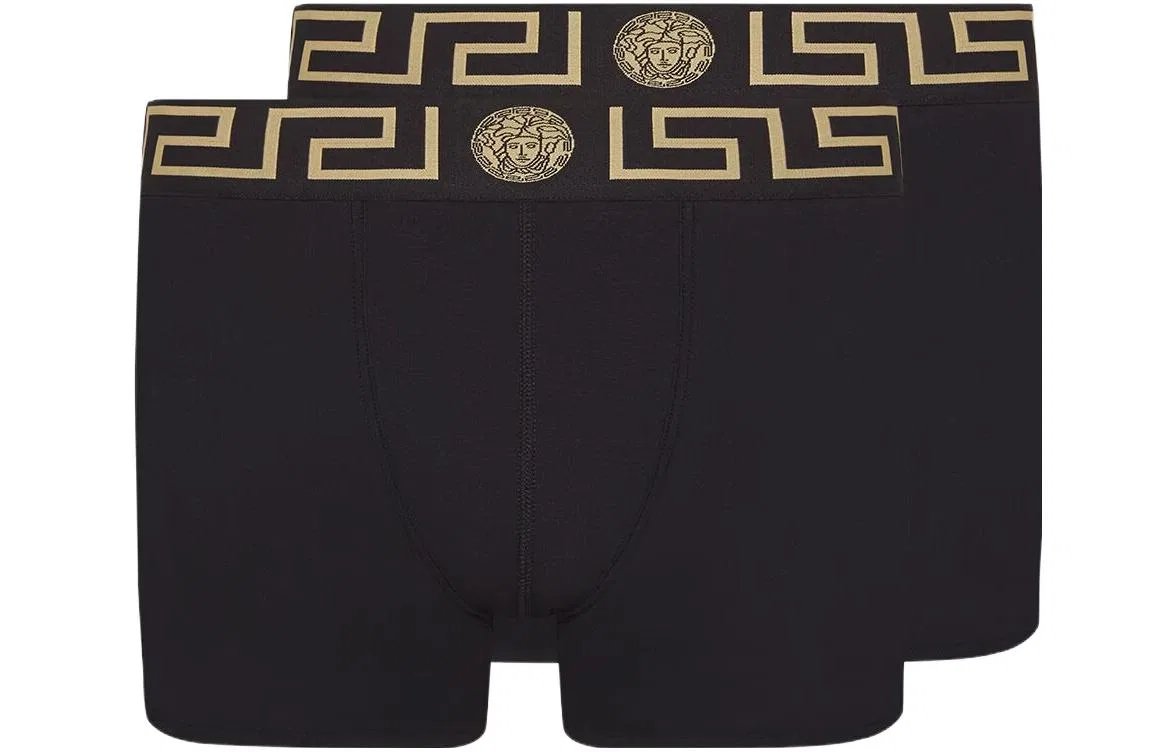 Боксеры VERSACE Greca Border черные (2 шт.)