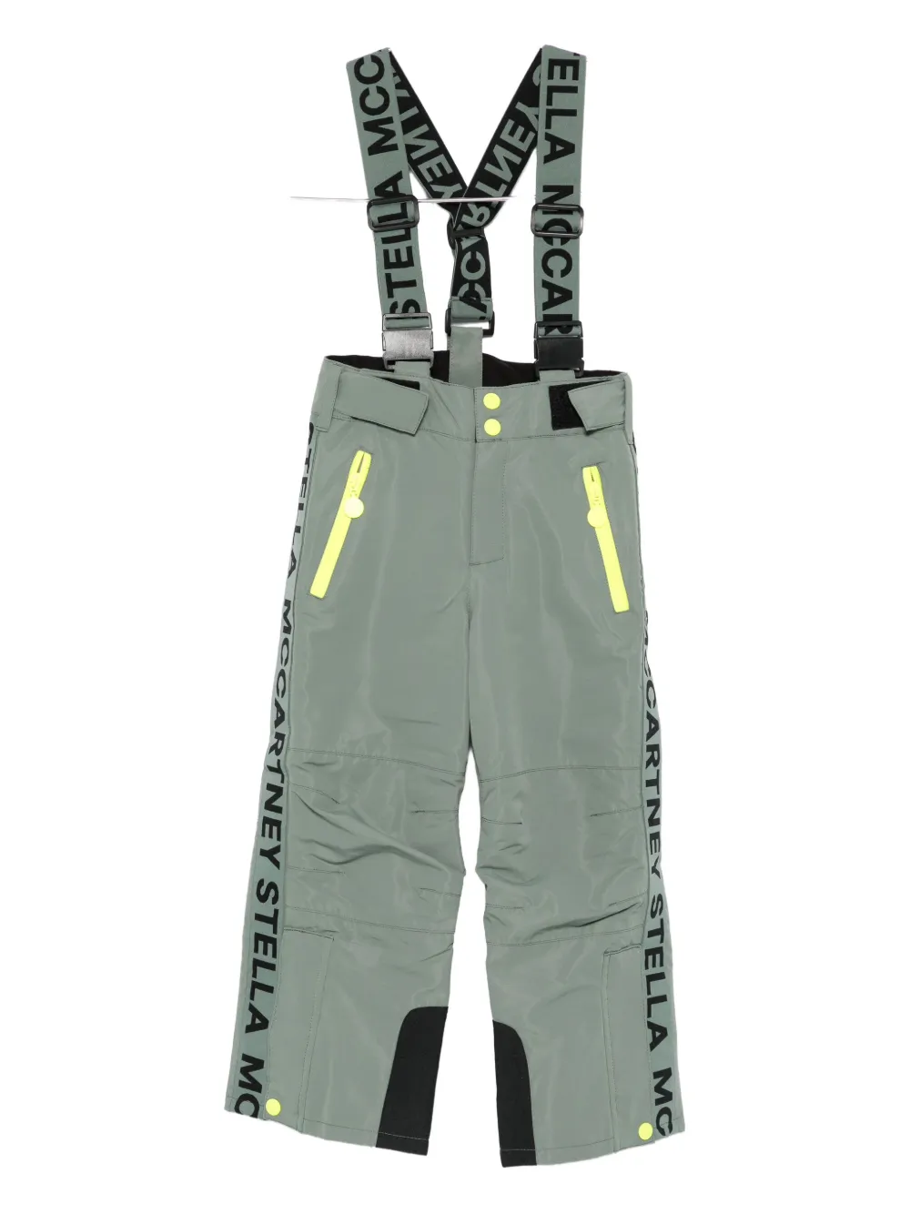 

Лыжные брюки с подтяжками и логотипом Stella McCartney Kids, зеленый