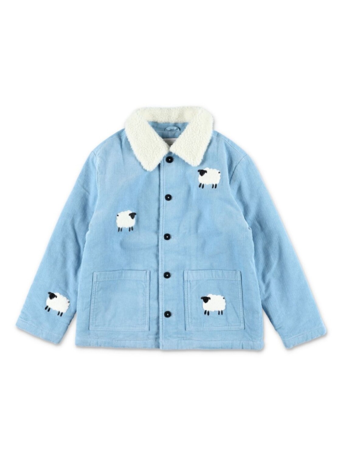

Stella McCartney Kids джинсовая куртка с овечьим узором, синий