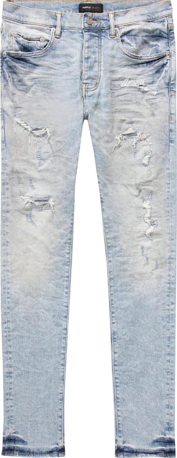 

Джинсы PURPLE BRAND Low Rise Skinny 'Worn Quilted Destroy Pocket', синий