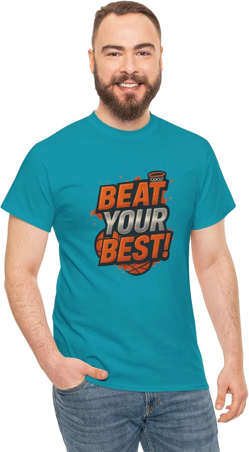 Футболка Beat Your Best, Unisex Heavy Cotton Tee, Tropical Blue — фото 3