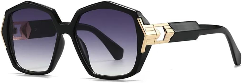 

Ретро градиентные овальные женские солнцезащитные очки с оригинальной оправой, мужские — с полой оправой, модные квадратные очки с защитой от УФ-излучения UV400 UATXTAU, Black Grey