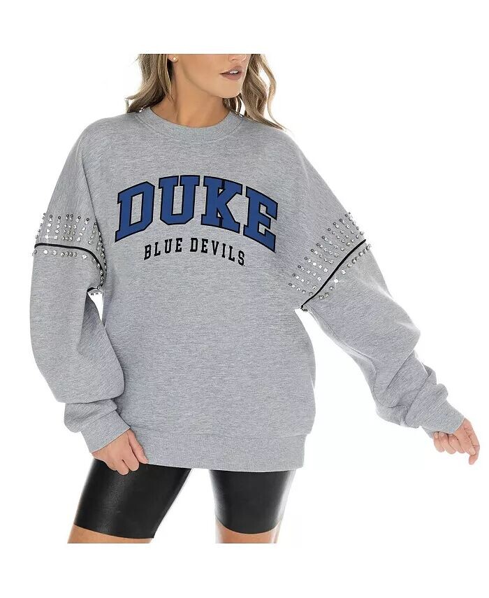 

Женская флисовая толстовка-пуловер свободного кроя цвета «меланж» Duke Blue Devils Competitive Edge Gameday Couture