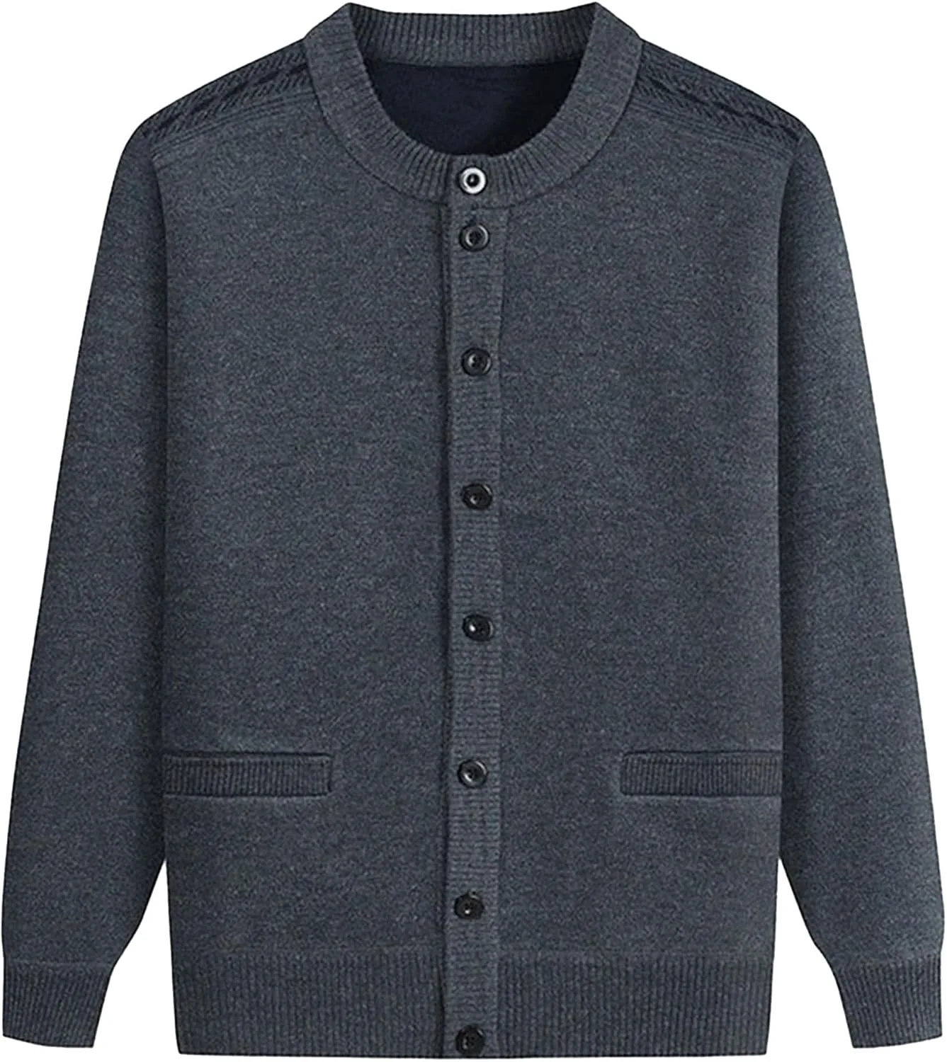 

Мужской кардиган с воротником-гольф, длинный рукав, утепленный, slim fit