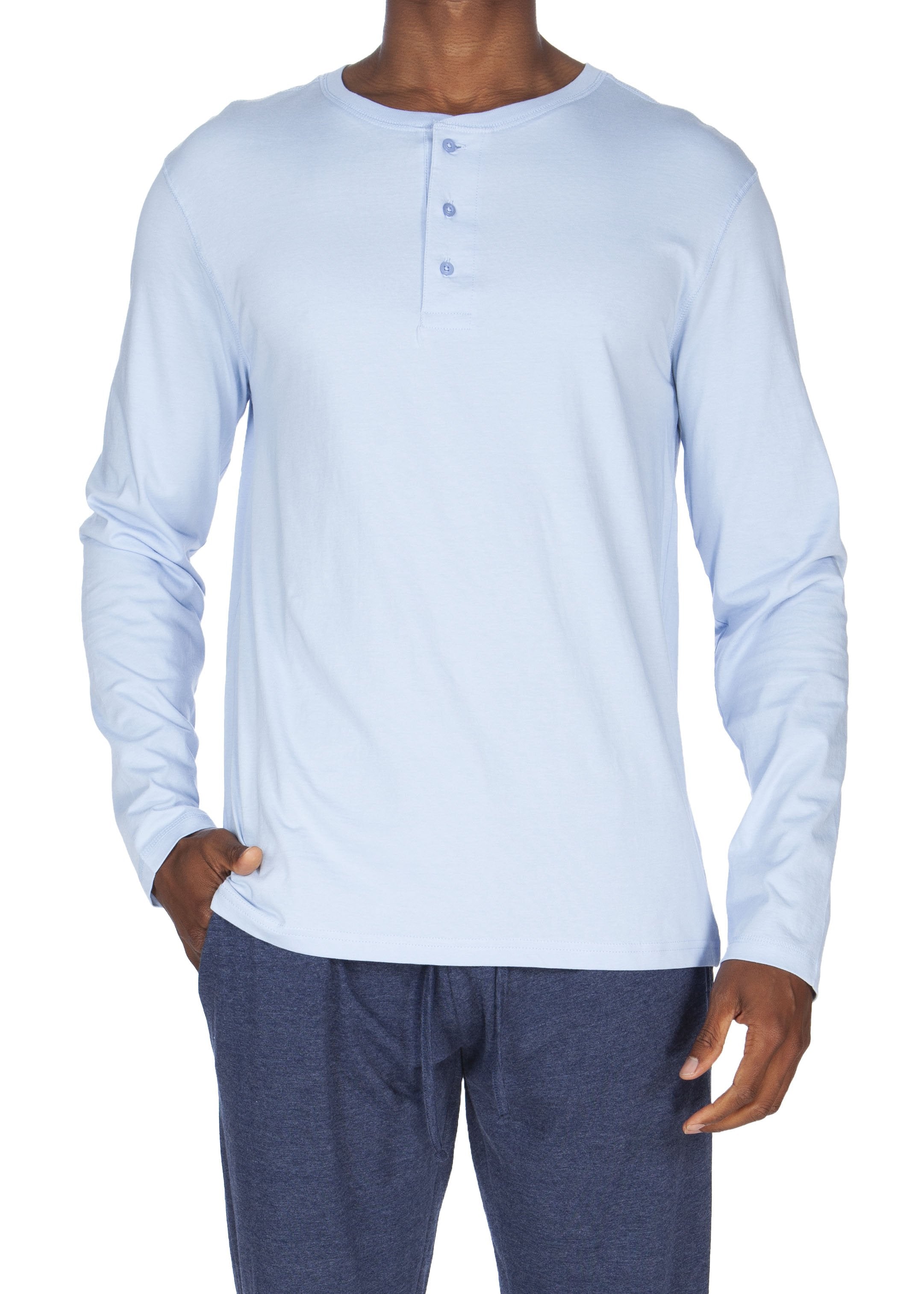 

Супермягкая кофта с длинным рукавом Henley Unsimply Stitched, светло-голубой