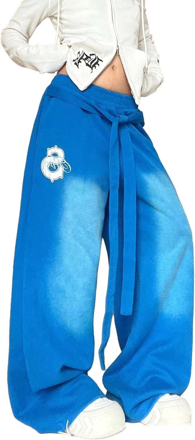 Спортивные брюки мешковатые, Acid Wash, синие