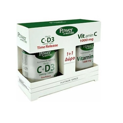 

Health Classics Platinum Range Витамин C 1000 мг плюс D3 1000 международных единиц 30 таблеток и Витамин C 1000 мг 20 таблеток Power