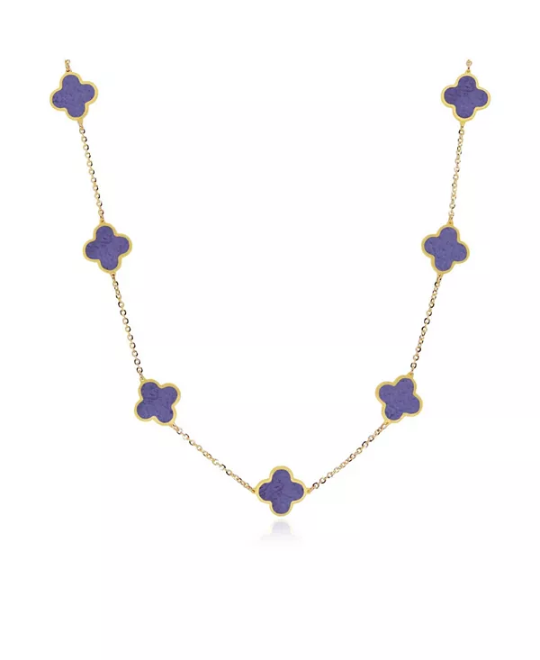 

Маленькое ожерелье с аметистовым клевером, 14-каратное золото The Lovery, amethyst