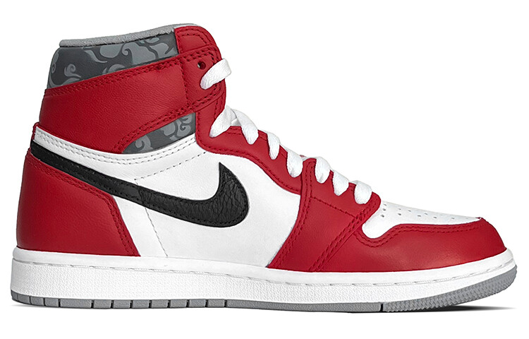 Кроссовки Air Jordan 1 Vintage Basketball Shoes Unisex High-Top White/Red — фото 3