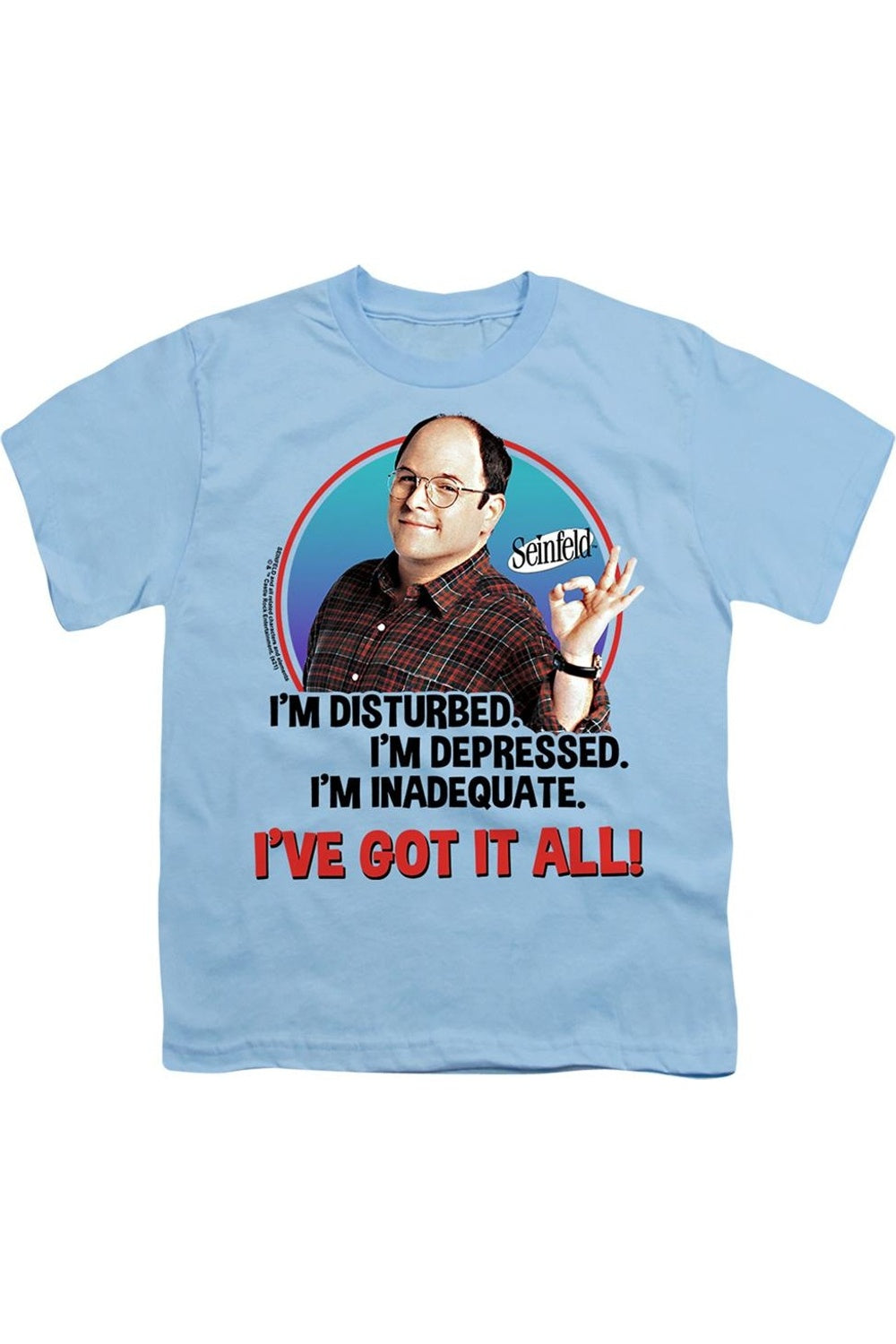 

Футболка Seinfeld George All с коротким рукавом для детей Gildan, светло-голубой