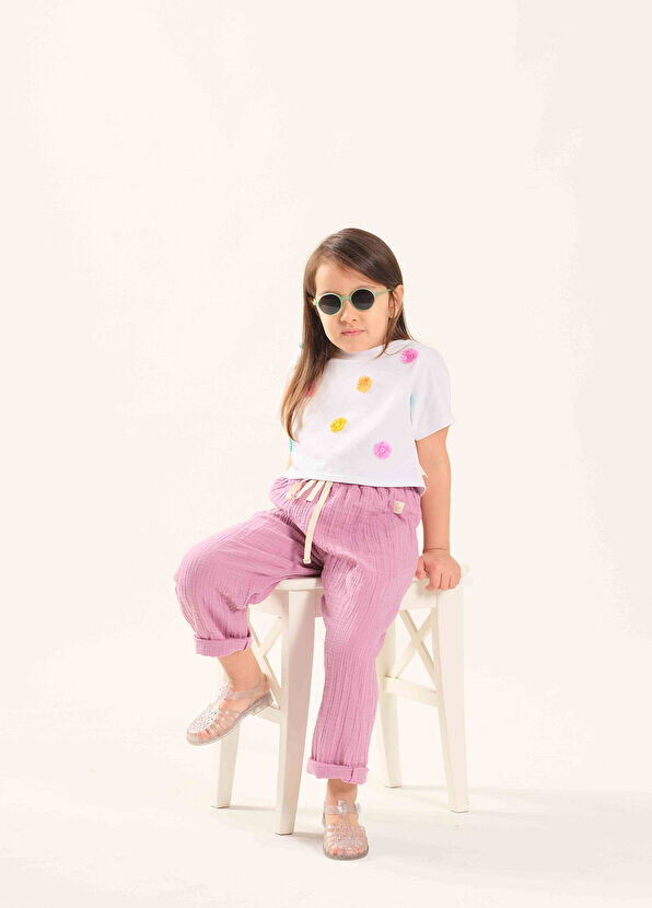 Муслиновые брюки Miela Kids, фуксия — фото 3