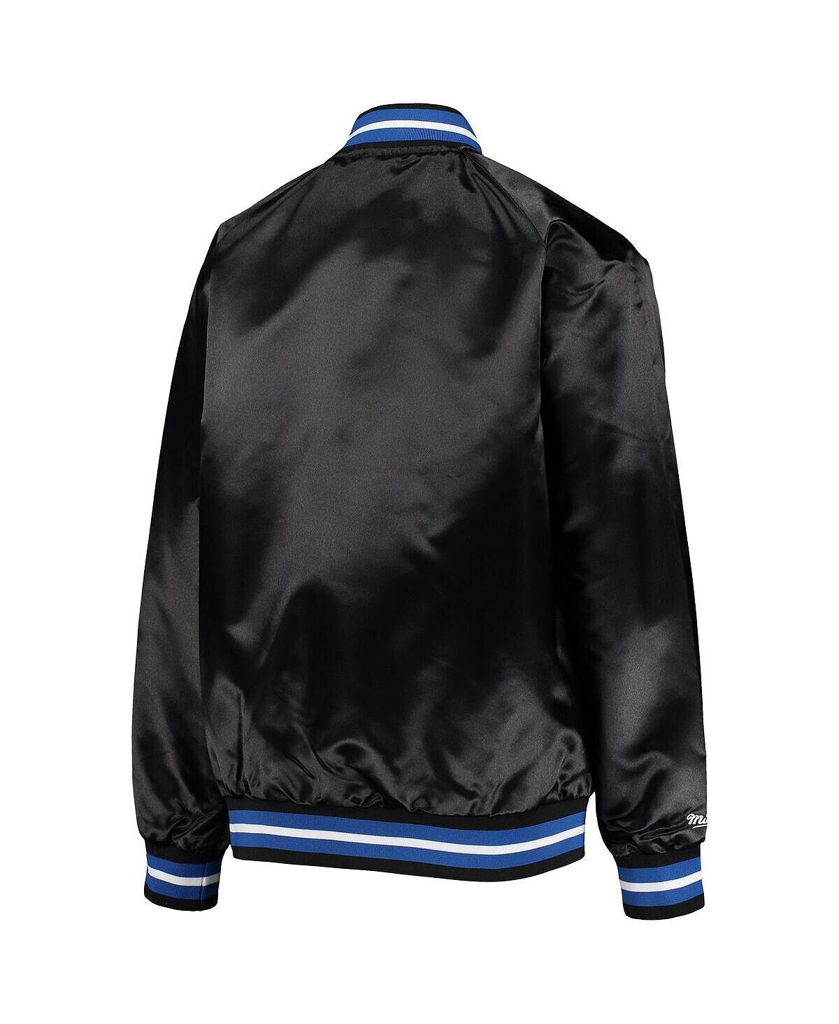 Черная куртка на кнопках Big Boys Orlando Magic Hardwood Classic из атласа реглан Mitchell & Ness — фото 4